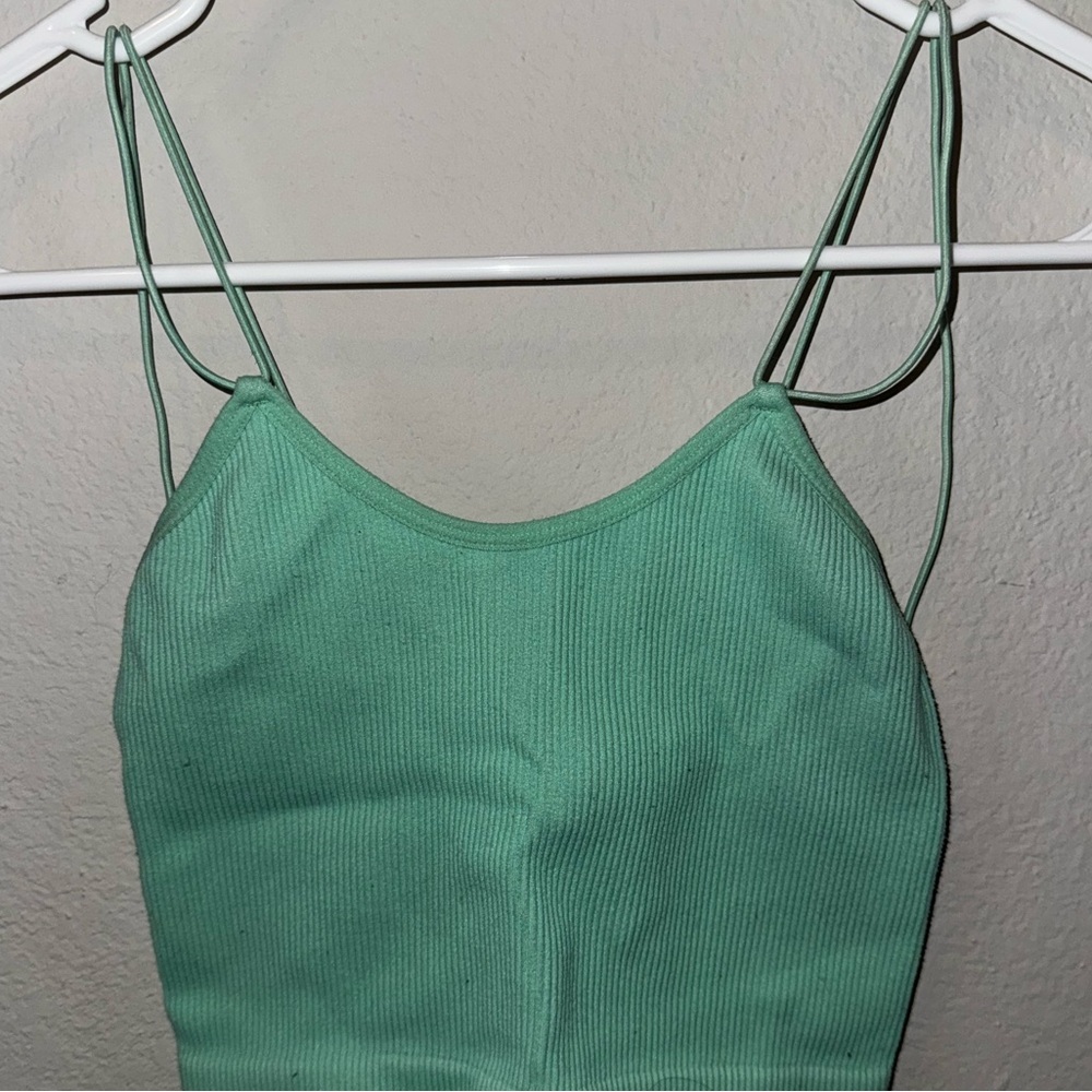 Zenana Outfitters Light Green Ribbed Camisole
